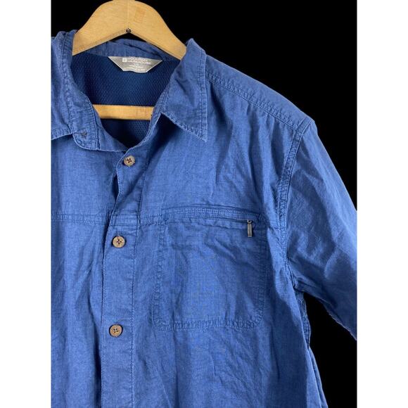 Mountain Warehouse Shirt Large Mens Wood Button Down Hiking Fishing Zip Pocket - Picture 1 of 11